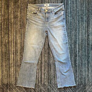 Paige Shelby Mid-Rise Crop Flare Jean, Sz 30